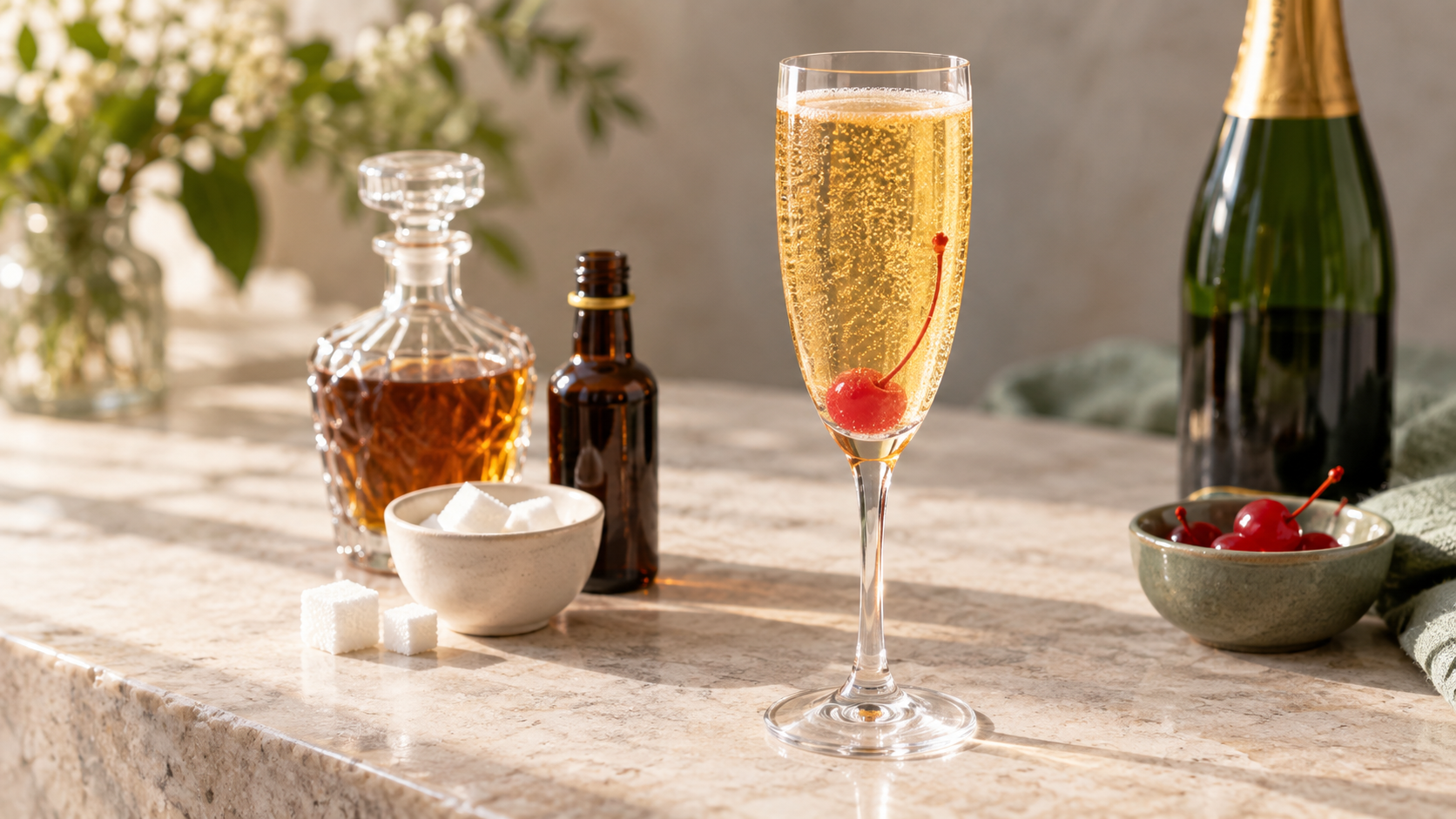 Cách pha chế Champagne cocktail