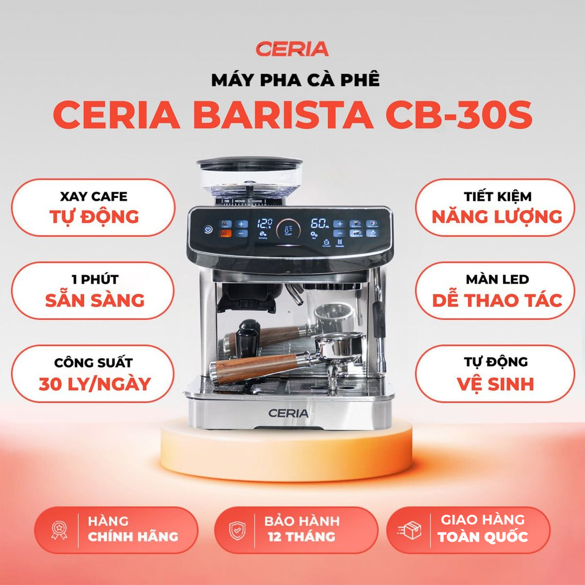 Máy Pha Cà Phê Ceria Barista CB-30S