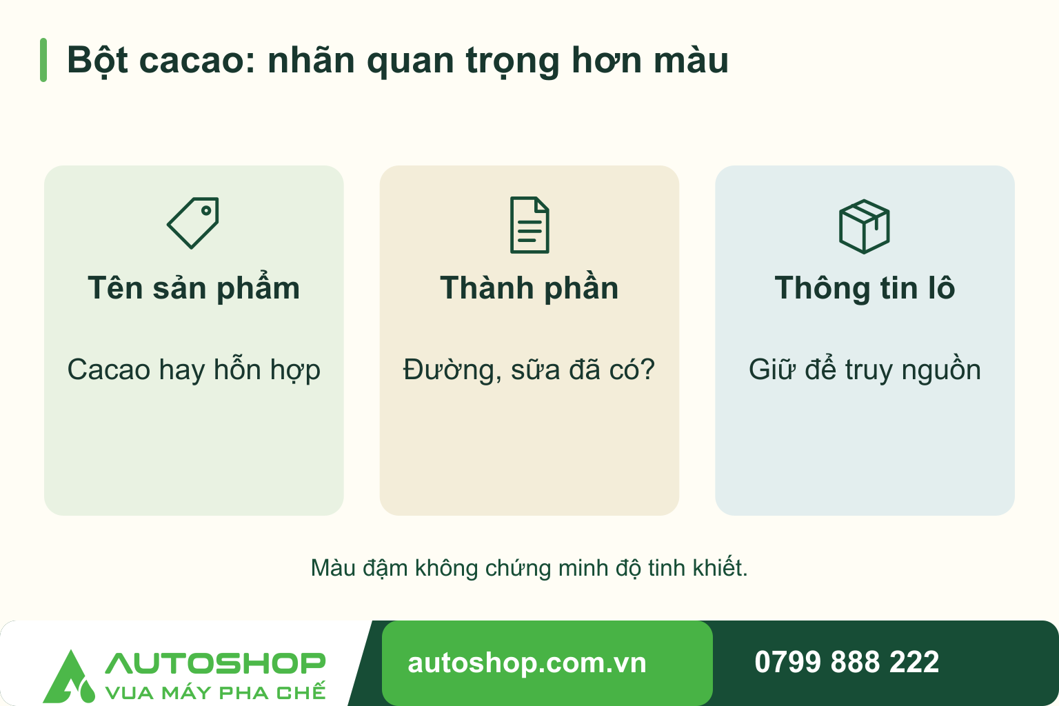 Chọn bột cacao cho quán: Phân biệt nguyên liệu trước khi so giá