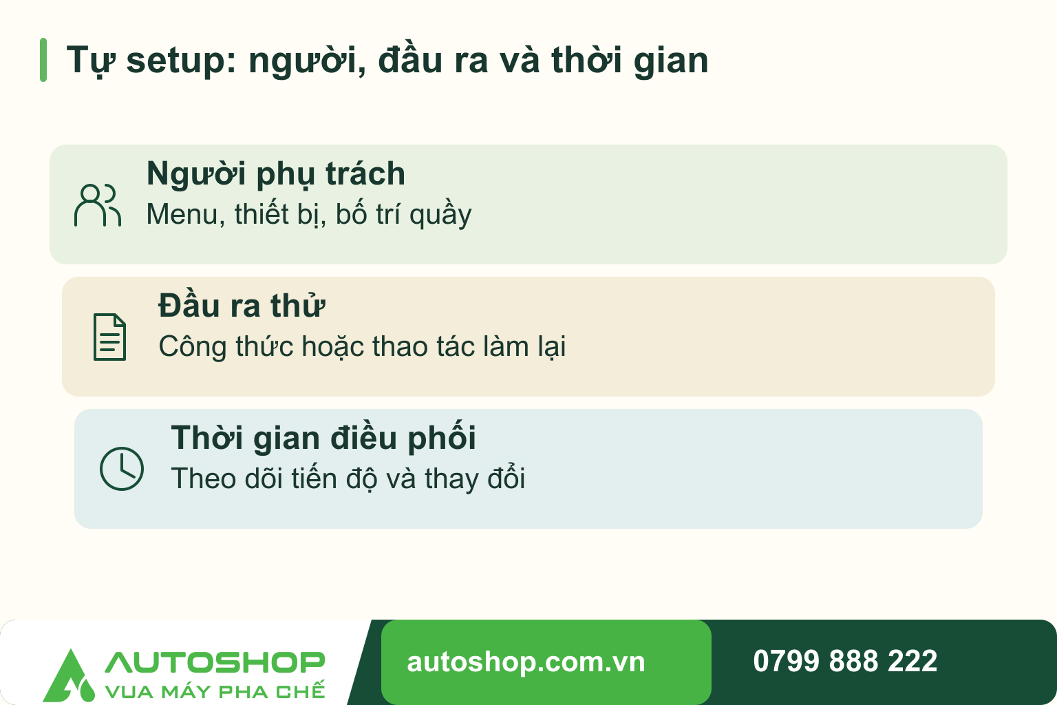 Tự setup quán cà phê hay thuê hỗ trợ? So sánh từ phần việc cần bàn giao