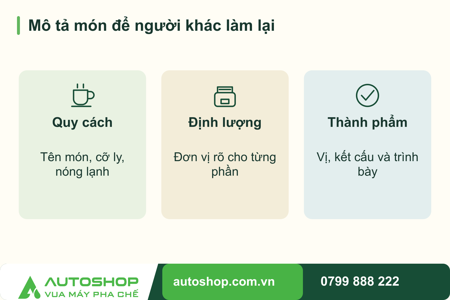 Kiểm soát chất lượng đồ uống: Giữ đúng vị và xử lý phản hồi tại quầy