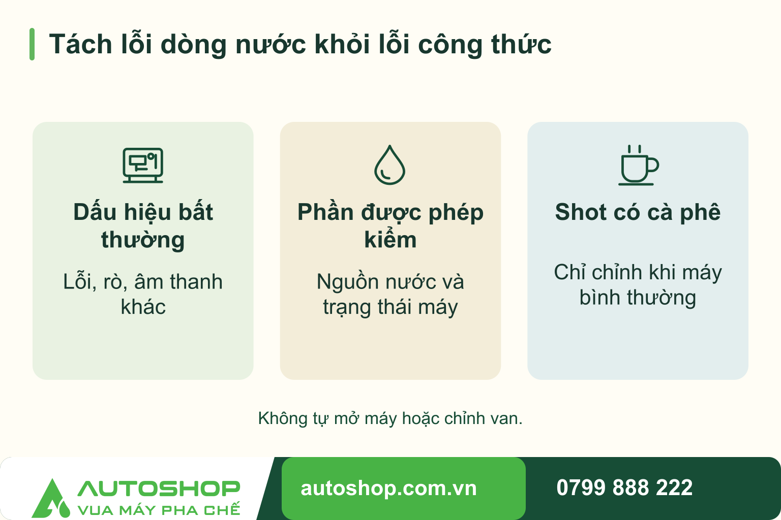 Máy pha cafe chiết xuất chậm: Kiểm tra độ mịn, lượng bột và dòng nước