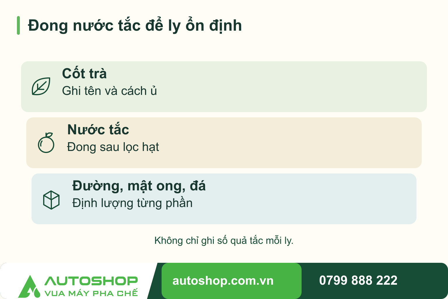 Công thức trà tắc kinh doanh: định lượng một ly và cách chuẩn bị theo ca