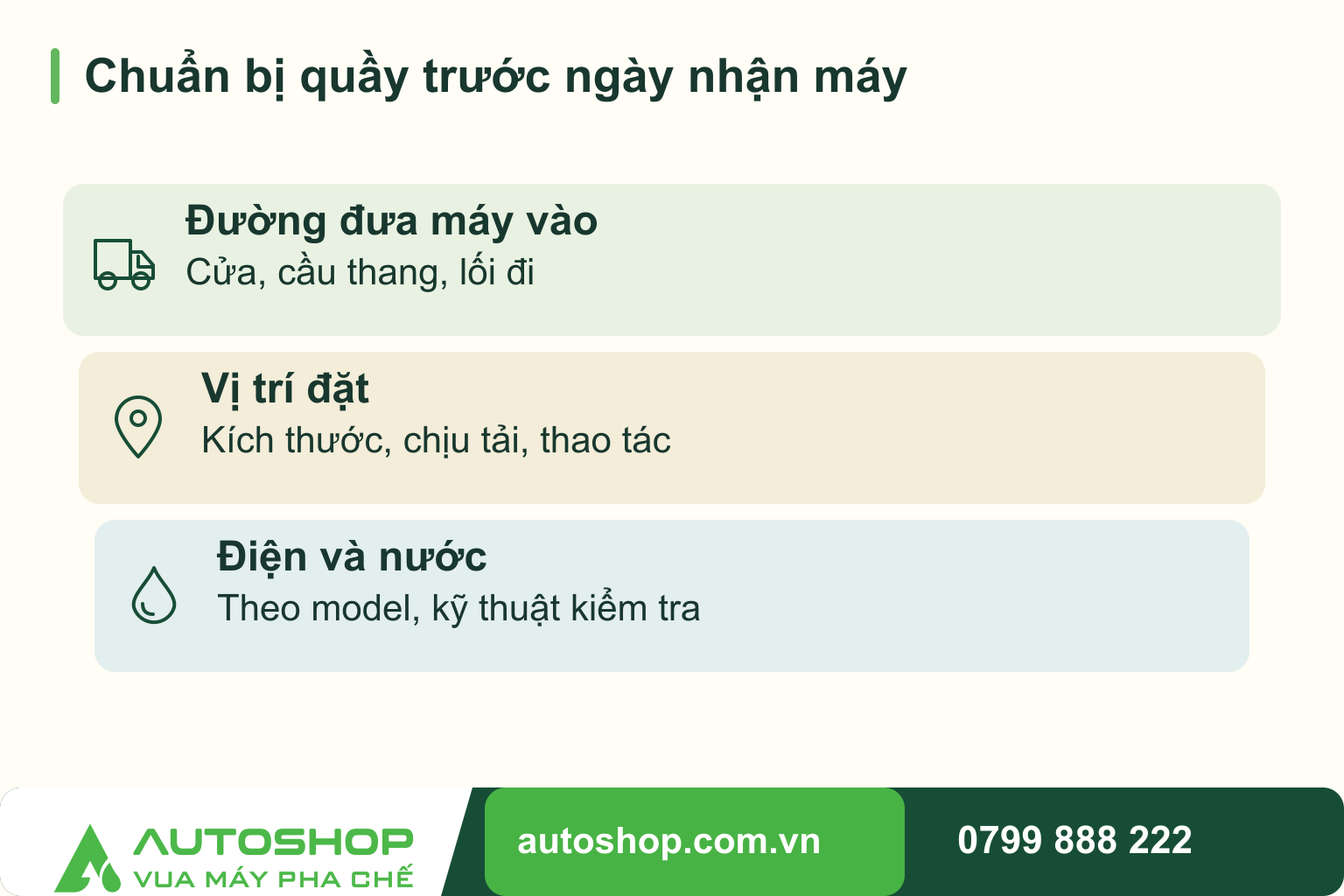 Lắp đặt máy pha cafe cho quán: Chuẩn bị và kiểm tra khi bàn giao