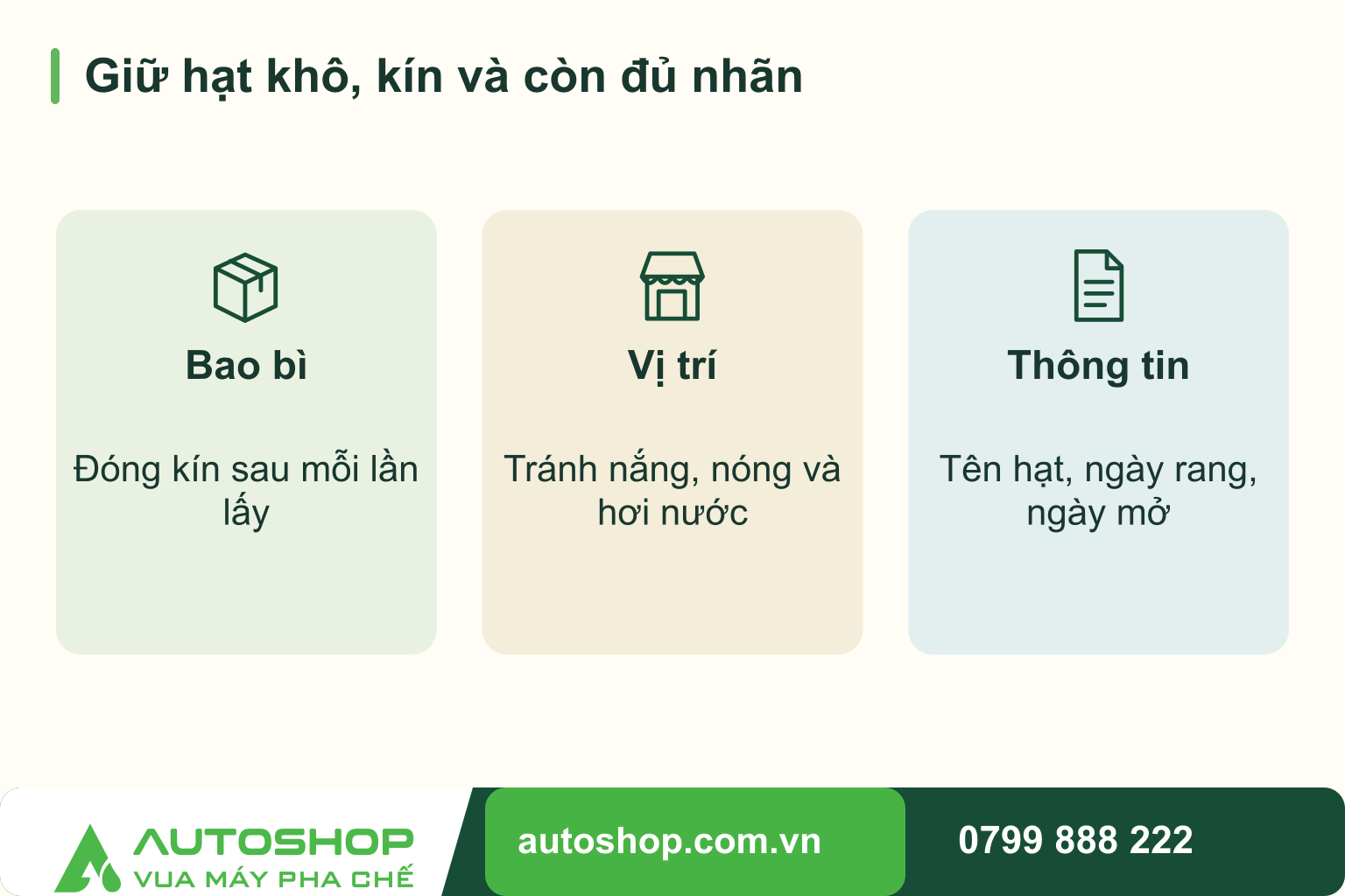 Cách bảo quản cafe hạt tại quán để giữ hương và dễ kiểm soát