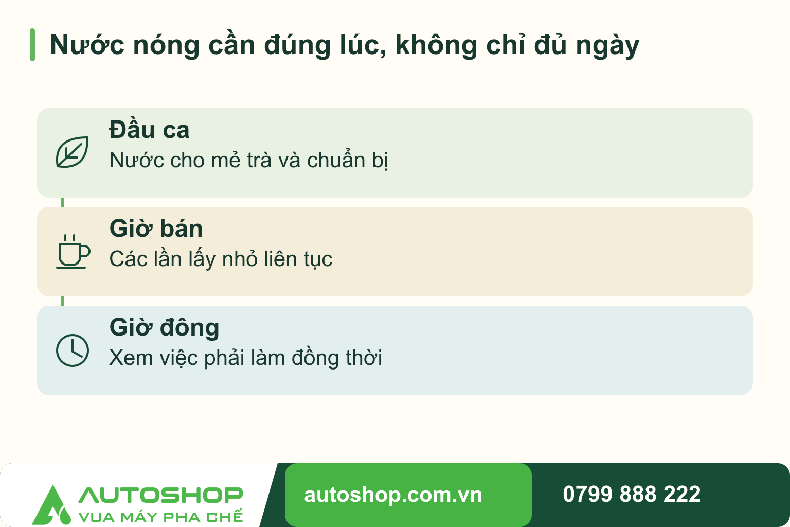 Chọn bình đun nước cho quán: Đủ nước nóng lúc cần, không chỉ đủ dung tích