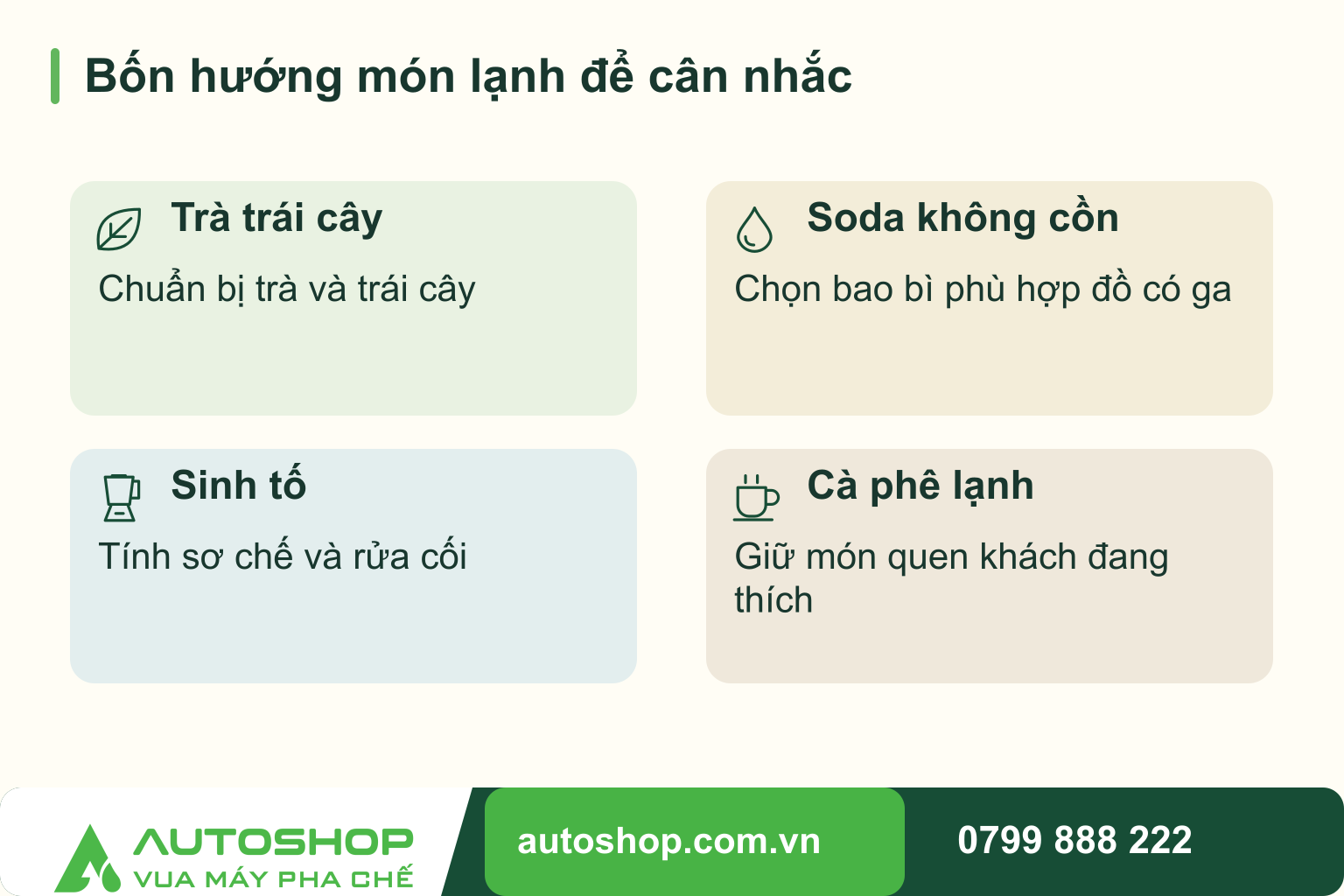 Menu đồ uống mùa hè: Gợi ý món mới và cách chuẩn bị cho quán